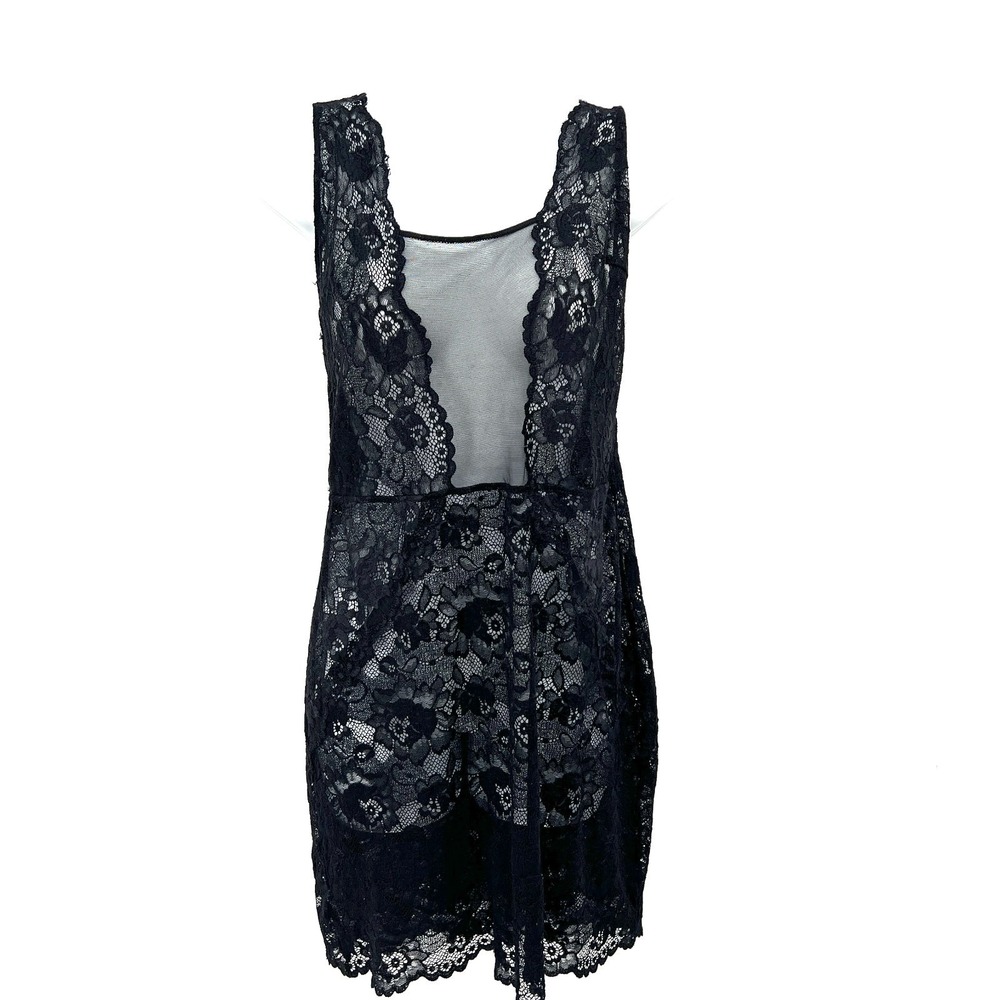 Intimissimi black sheer lace Chemise dress whimsigoth intimate Boudoir slip M